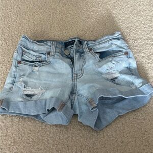 Aeropostale Light Blue Ripped Jean Shorts